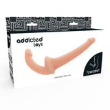 Dubbeländad Strapless Dildo i Silikon - Beige