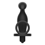 Buttplug med Silikonring 12 cm Svart